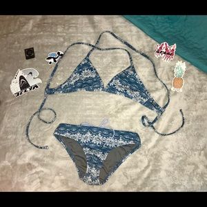 Rare lotus flower print triangle Jolyn top